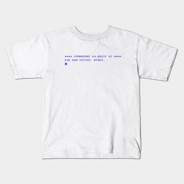 Commodore 64 System Ready Startup Screen v01 Kids T-Shirt by RetroGeek